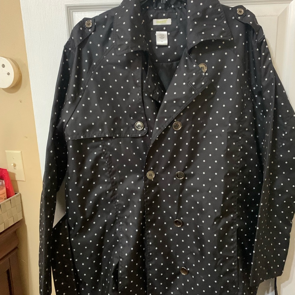 Polka dot rain jacket
